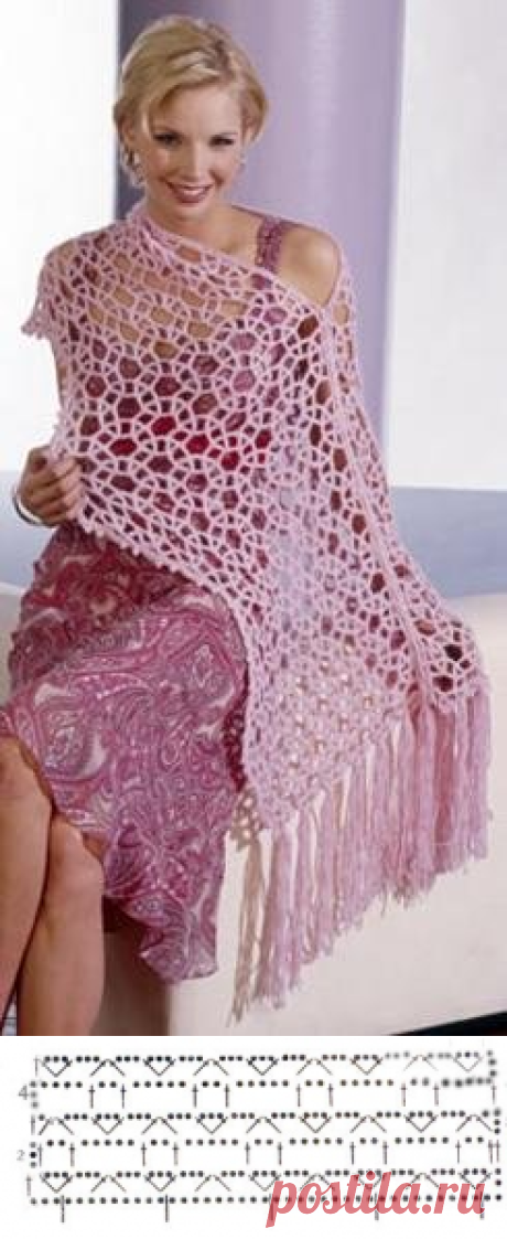 ажурные палантины крючком