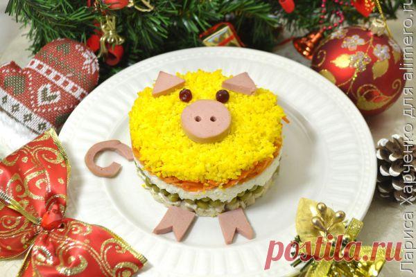 👌 Привет от хозяйки 2019 года новогодний слоёный салат Фунтик, рецепты с фото Ну какой же новогодний стол без блюда, напоминающего о символе грядущего 2019 года? С удовольствием предлагаю один из простых и доступных вариантов тематического оформления вкусног...