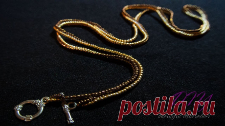 TUTORIAL. Gold chain beaded/ МАСТЕР - КЛАСС.Жгут из бисера https://vk.com/blackpearl07