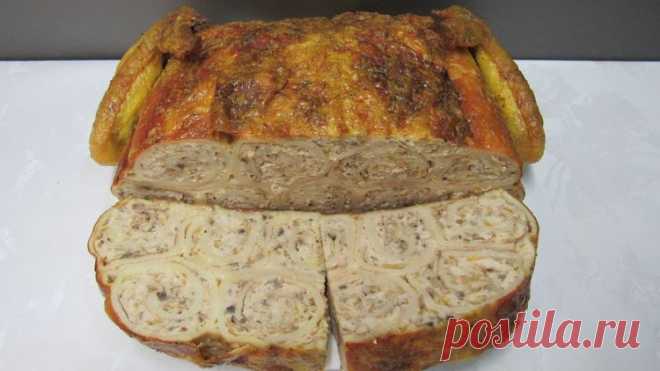 Новогодняя курица фаршированная блинами - Простые рецепты Овкусе.ру