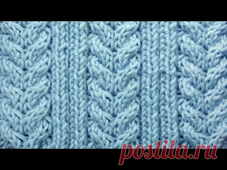 (193) Сказочно красивый узор для шапки Шапка с косами Узор вязания спицами - YouTube