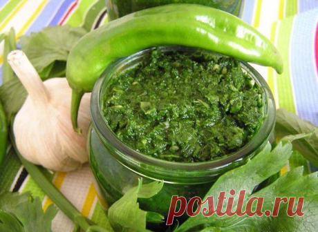 Рецепт зелёной аджики