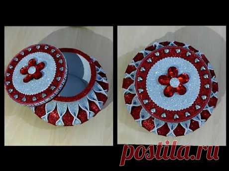 عمل فني بورق الفوم/ Scatola con gomma eva/ How to make a jewelry box