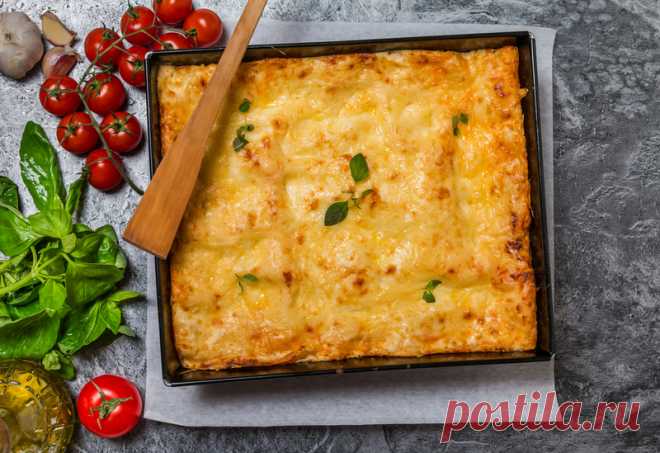 “Ленивая” лазанья с грибами из тонкого лаваша | Вкусные рецепты