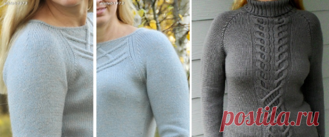 Уроки мастерства спицами - Нерегулярный или анатомический реглан спицами. Плечевая вытачка в реглане.