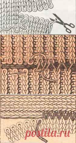 Способы соединения вязанных деталей