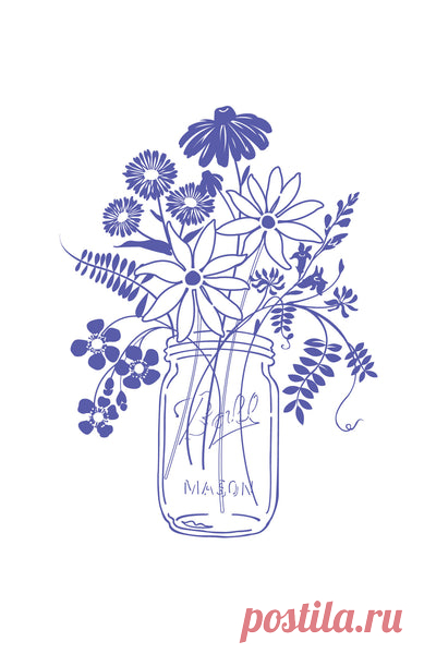 Flowers In A Jar Drawing : Pin On Shirts You Can Download Flower Jar EB0
