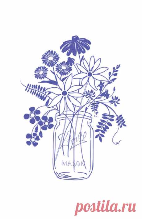 Flowers In A Jar Drawing : Pin On Shirts You Can Download Flower Jar EB0