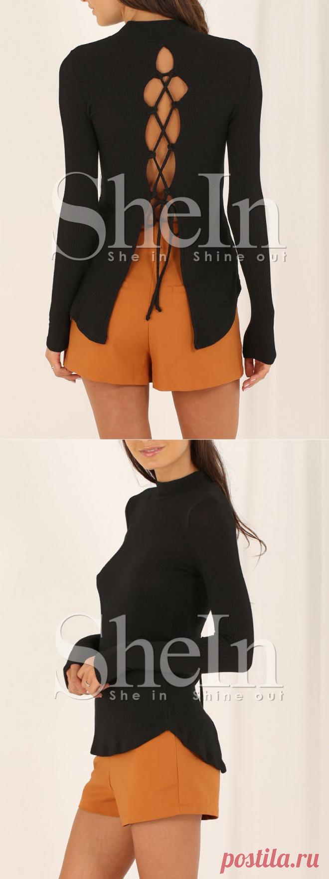 Чёрный кружевный свитер