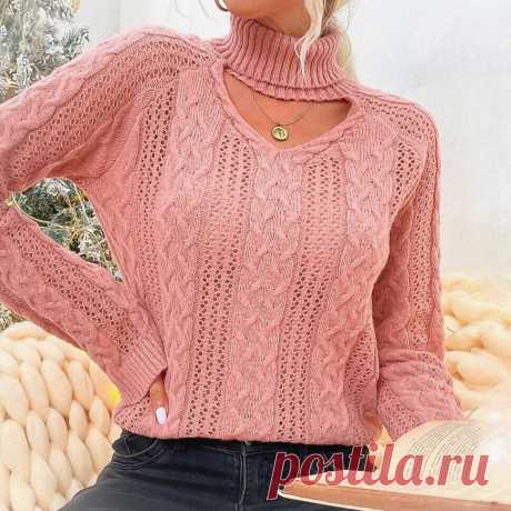 Джемпер с ажуром и косами (схема узора)