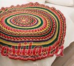 Круглый плед крючком 