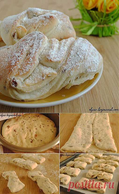 ПОСТНЫЕ ВИТЫЕ БУЛОЧКИ С ИЗЮМОМ.