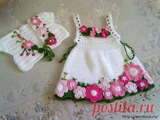 Очаровательное детское платье *Весна* крючком +комплекты с болеро