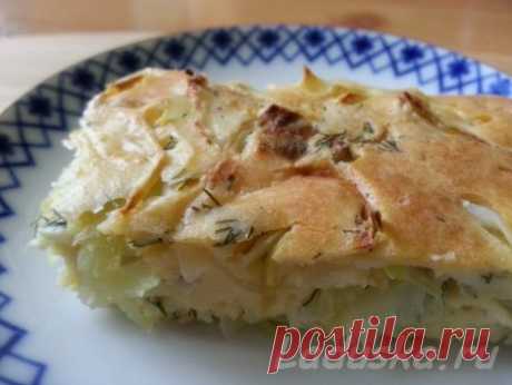 Заливной пирог с капустой