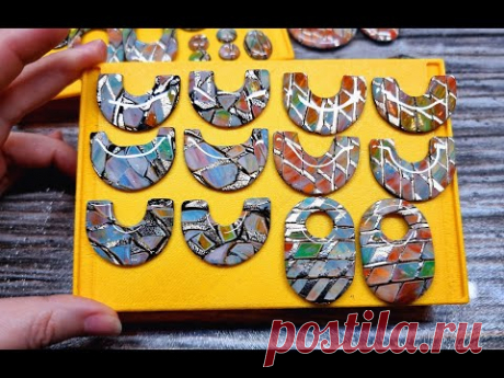 How to Make Colorful and Unusual Earrings Components (Part 1) with Polymer Clay +Unique baking tool