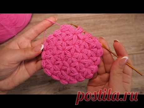 Узор «Звездочки» от центра крючком | Crochet "Stars" pattern from center