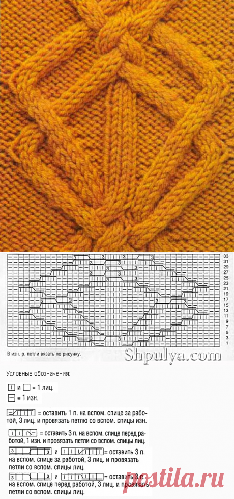 www.SHPULYA.com - Рельефный узор спицами 1