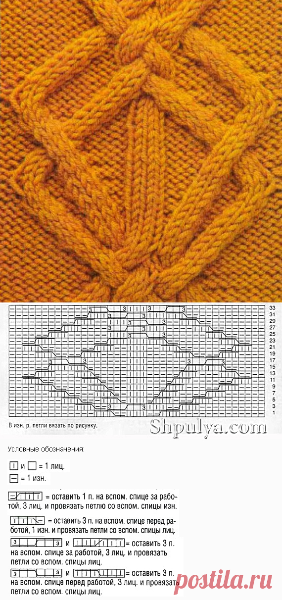 www.SHPULYA.com - Рельефный узор спицами 1