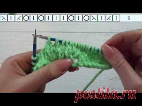 Красивый ажурный узор спицами ЕЛОЧКИ схема и описание/Beautiful openwork pattern