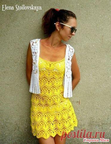 Платье "Солнечное" или топ "Солнечный". Вяжем все вместе