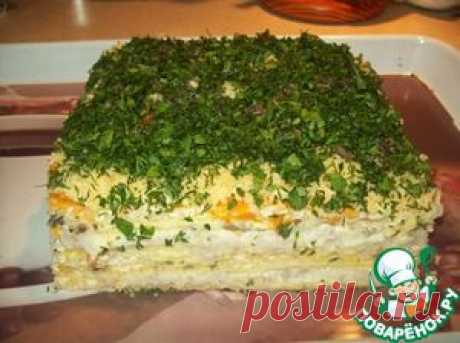 Селедочный торт на вафельных коржах - кулинарный рецепт