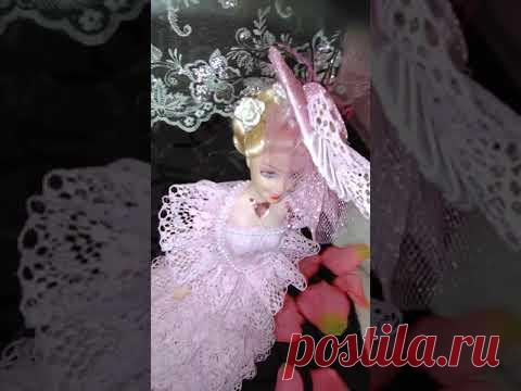 Кукла шкатулка блондинка в розовом