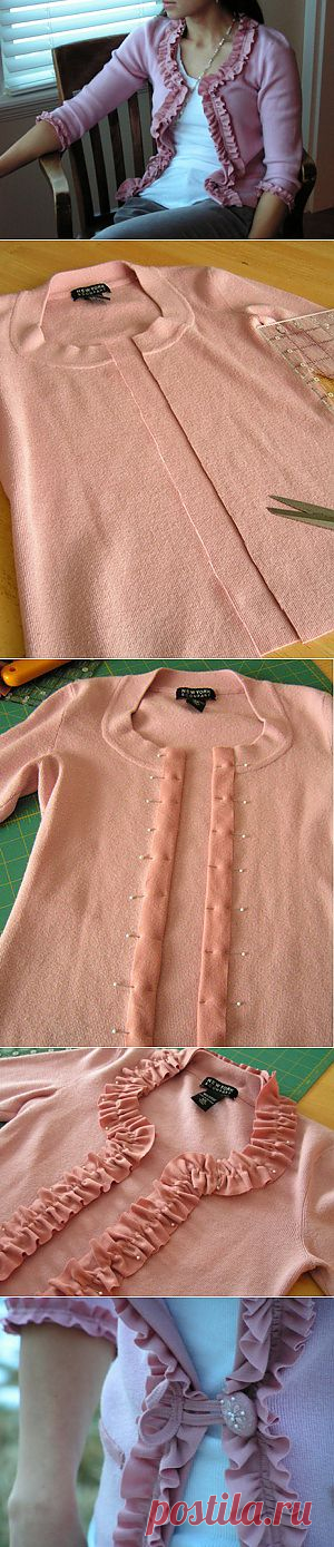 Как из пуловера сделать жакет / KNITLY.com - блог о рукоделии