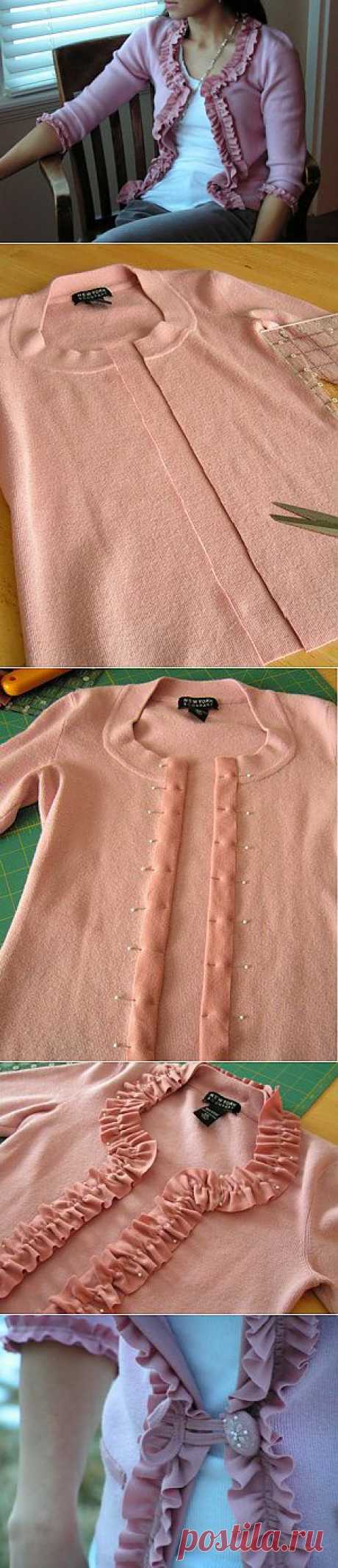 Как из пуловера сделать жакет / KNITLY.com - блог о рукоделии