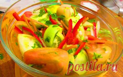 Самый вкусный рецепт зеленых помидоров по-корейски
