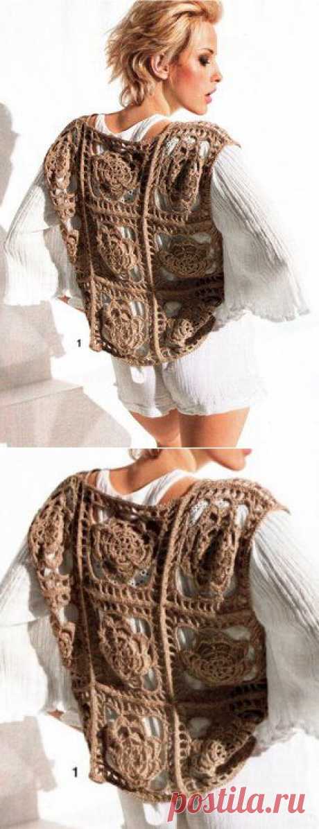 Ажурный жилет крючком из Stricktrends!