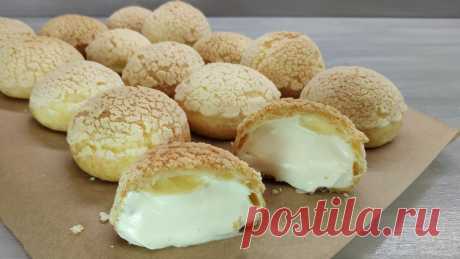 Заварные пирожные с хрустящей корочкой и кремом Пломбир | Пирожные Шу | LoveCookingRu | Яндекс Дзен