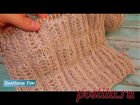 Вязание Простой Узор Спицами "Квадраты" для вязания пледа, свитера мастер класс для начинающих №652