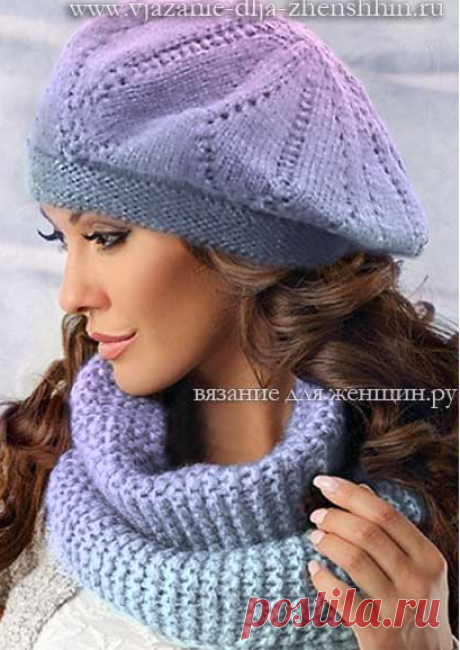 Как связать спицами берет из мохера - схемы вязания шапки спицами