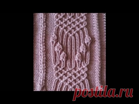 Объёмный японский узор спицами .Обхваты петель спицами.Вертикальные мережки спицами. Шишечки. Жгуты
