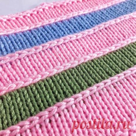 Горизонтальные "цепочки" ("косички") на многоцветной лицевой глади. Спицами. Видео МК от cozyhands_ . / Обсуждение на LiveInternet - Российский Сервис Онлайн-Дневников