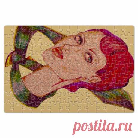Пазл магнитный 18 × 27 (126 элементов) &quot;Девушка в галстуке.&quot; от Printissimo - Printio