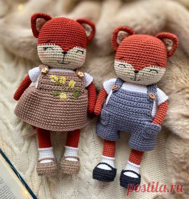 Лисёнок и лисичка крючком. Амигуруми схемы и описания. Автор: @scandistyle_dolls | IRINELY.ART