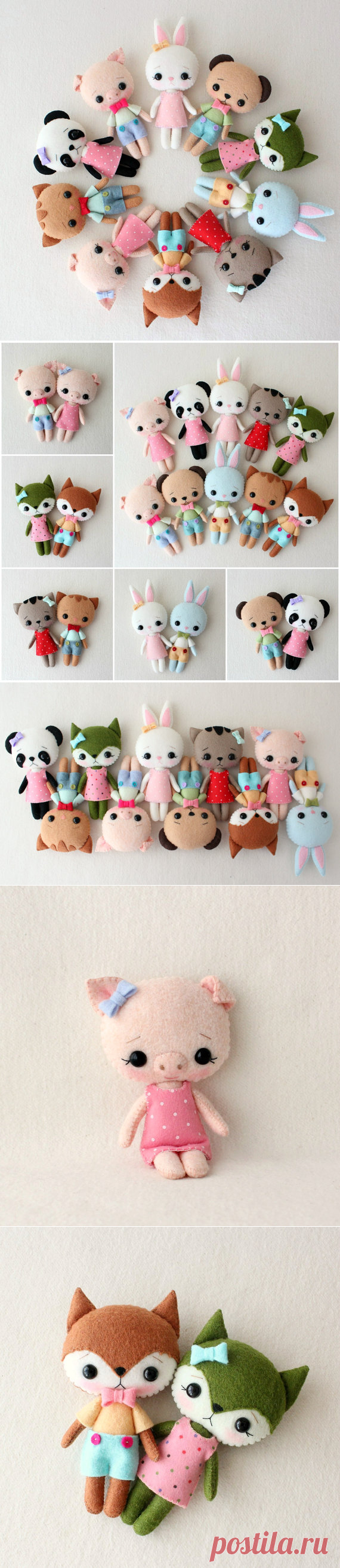 Pocket Pets pdf Pattern Complete Set of 5 от Gingermelon на Etsy