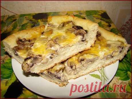 Грибная пицца-пирог.

Прожил он недолго)) Да и неудивительно: потрясающая вкусность! Делается легко и быстро.

Тесто
125 мл теплого молока
1 щепотка сахара
2 ч.л. активных сухих дрожжей Саф-момент
1 ст.л растительного масла
1 яйцо
3 ст.л. сметаны
муки грамм 300

Начинка
300 грамм шампиньонов
150 грамм сметаны
2 яйца
150 грамм сыра
соль-перец по вкусу
Приготовление:

К теплой воде добавляем сахар, растительное масло и дрожжи. Оставляем буквально на пару минут.

Затем добавл...