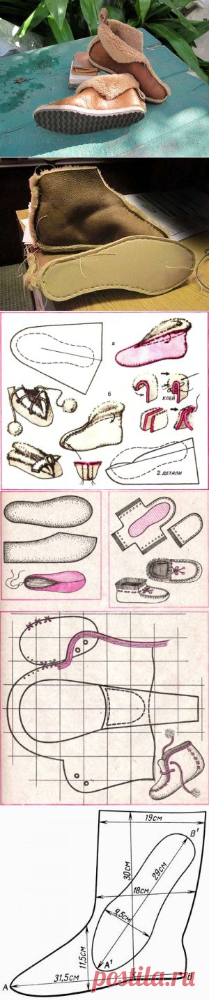 ТЕПЛЫЕ ТАПОЧКИ ИЗ СТАРОЙ ДУБЛЕНКИ