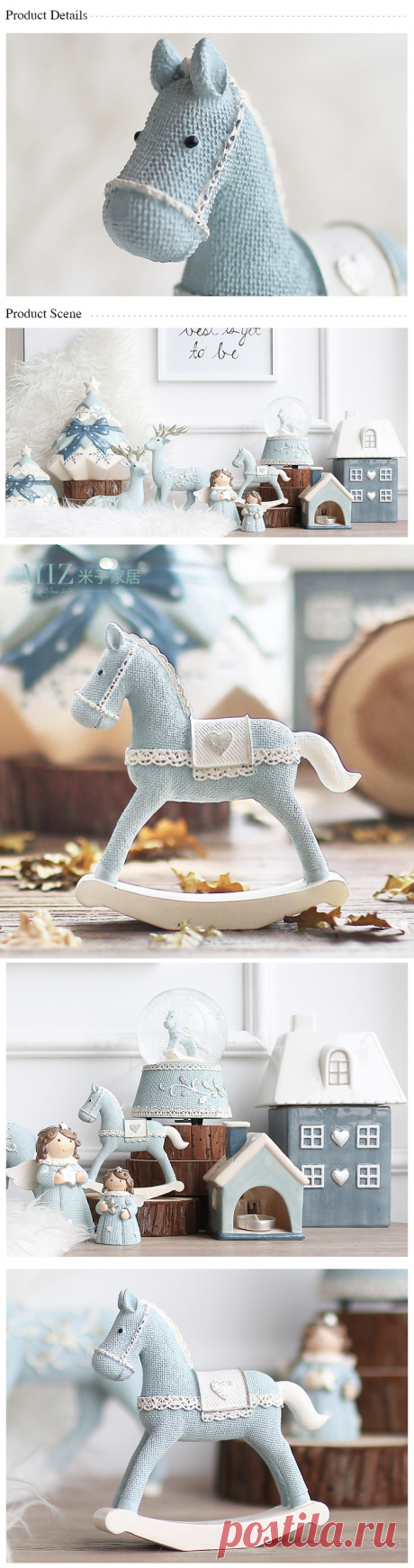 Миз дома синий конь ручной работы Craft игрушка для детей неваляшка подарок для детей Рождество украшения подарок на день рождения купить на AliExpress