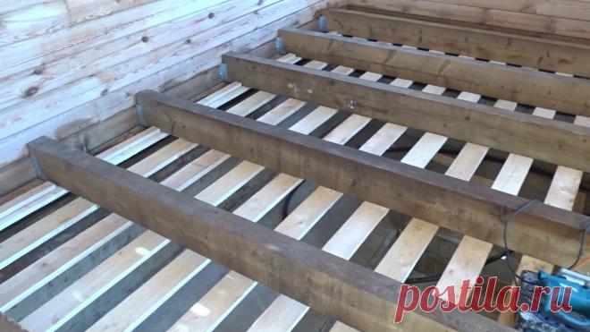 Деревянный пол своими руками. Пол в деревянном доме. Черновой пол по деревянным балкам | Gudmig//Свой дом | Пульс Mail.ru Как сделать пол по деревянным балкам