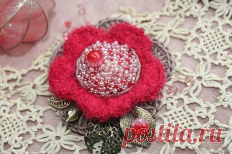 Вязаные броши | Клуб красоты и здоровья | Дзен
