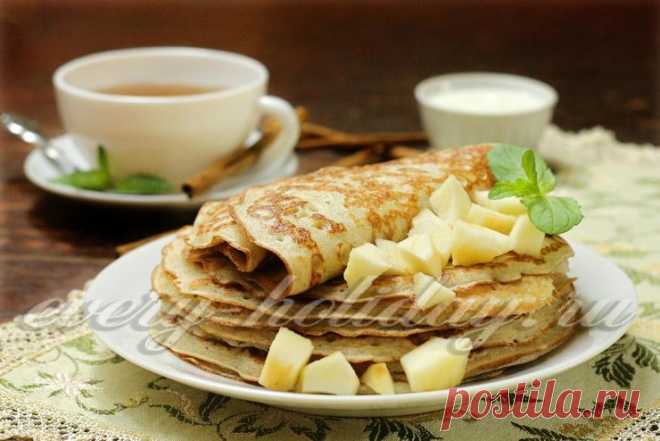 Ржано-пшеничные блины с яблоками: рецепт с фото