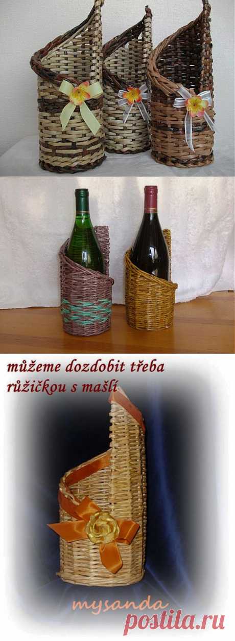Делаем подставку под бутылки из газет. Маленький МК.