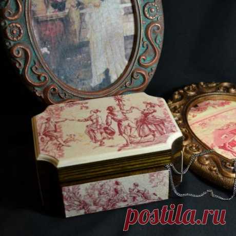 Туаль де жуи в декупаже. Шкатулка, мастер-класс и стилевое эссе от Екатерины Васильевой