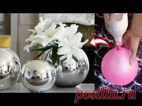 COMO FAZER VASO DECORATIVO DE GESSO E BEXIGA | FAÇA VOCÊ MESMO VASO DECORATIVO DE GESSO E BALÃO
