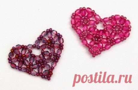 Free Bead Patterns and Ideas : Pretty Beaded Heart - Free Pattern