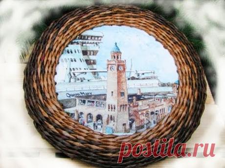 ═► Плетение из газет рамки для фото. Часть 1.