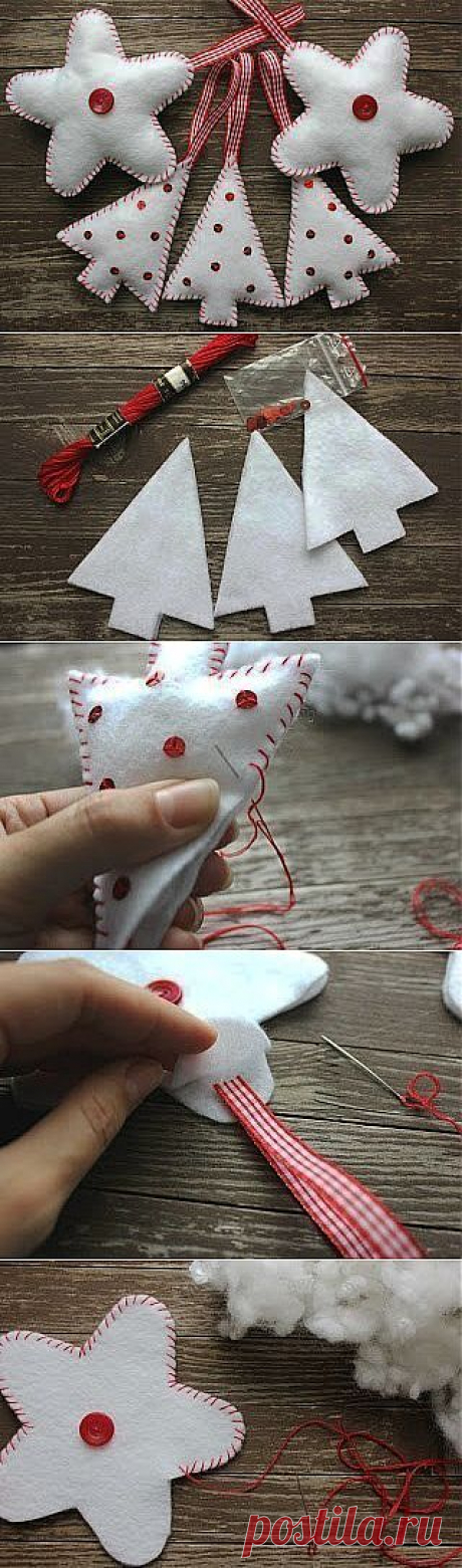 Елочные игрушки из фетра / новогодние подарки,поделки и костюмы / PassionForum - мастер-классы по рукоделию
